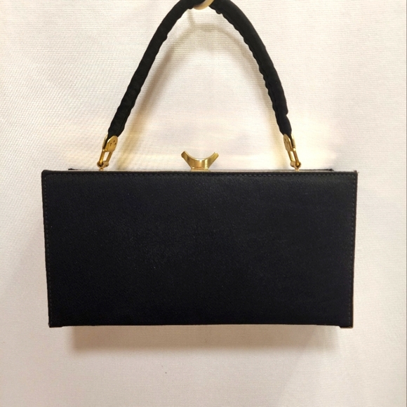 Vintage Nan Tribble Black Cloth Kiss Lock Bag - Picture 2 of 16